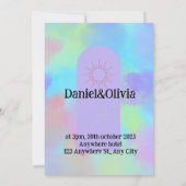 深いパープルソフト結婚物 招待状 (裏面)