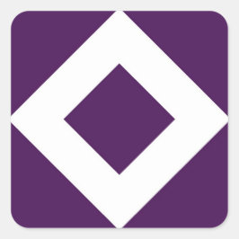 深いパープルダイヤはっきりしたモンド縁ど白 スクエアシール