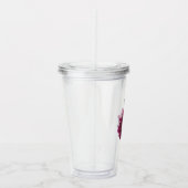 深いパープルダリアフラワーパーソナライズされた アクリルタンブラー (右)