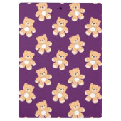 深いパープルテディベア クリップボード (裏面)