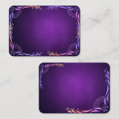 深いパープルテンプレート、縁ど デザイン付き 名刺 (正面/裏面)
