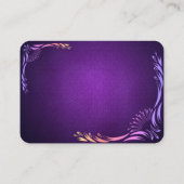 深いパープルテンプレート、縁ど デザイン付き 名刺 (裏面)