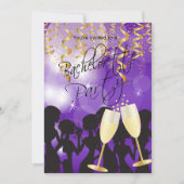 深いパープルバチェロレッテ 招待状 (正面)