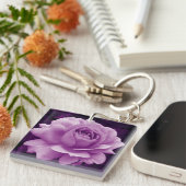 深いパープルバラキーチェーン キーホルダー (正面右)