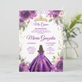 深いパープルバラチャラミスカンス招待状 招待状 (スタンド正面)