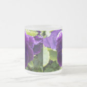 深いパープルパンジー フロストグラスマグカップ (中央)