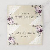 深いパープルピオニー結婚ズフローラ プレイスカード (外部開封)