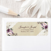 深いパープルピオニー結婚ズフローラ ラベル (インサイチュ)