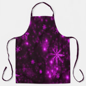 深いパープルブライトスノーフレークスホリデイズラージ エプロン (正面)