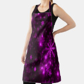 深いパープルブライトスノーフレークスホリデイズラージ エプロン (インサイチュ)