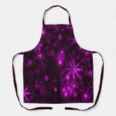 深いパープルブライトスノーフレークスホリデーズミドル エプロン (正面)