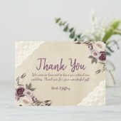 深いパープルプー結婚ニーフローラサンキューカード サンキューカード (スタンド正面)