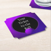 深いパープルボールにあなたのチケット ペーパーコースター (アングル)