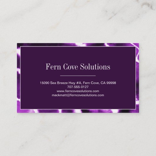 深いパープルマーブルアゲートプロフェッショナルモノグラム 名刺 (裏面)