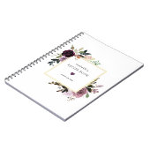 深いパープルメイブピンクフローラレシピ本 ノートブック (左側)