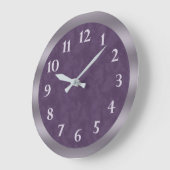 深いパープルラベンダーグレー ラージ壁時計 (傾斜)