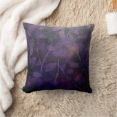 深いパープルリーフ抽象芸術 クッション (ブランケット)