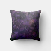 深いパープルリーフ抽象芸術 クッション (正面)