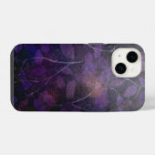 深いパープルリーフ抽象芸術 iPhoneケース (裏面横)