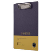 深いパープルレザー、金ゴールド クリップボード (左)