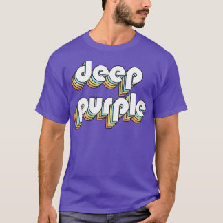 深いパープルレトロレインボータイポグラフィフェードスタイル Tシャツ