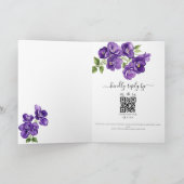 深いパープルヴィオレット結婚式招待状 招待状 (内部)