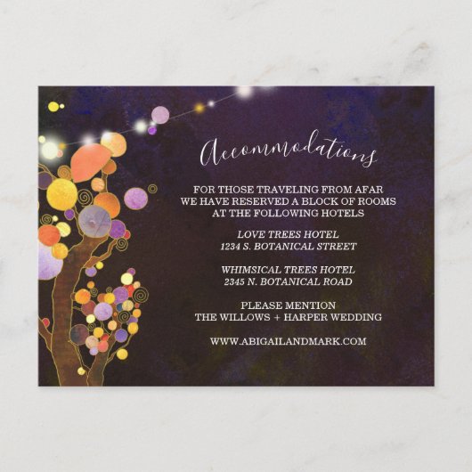 深いパープル結婚ズ宿泊施設の囲い ポストカード (正面)