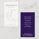 深いパープル金ゴールドシェナムーンサイキックヒーラー コーリングカード (正面/裏面)