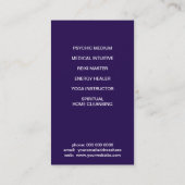 深いパープル金ゴールドシェナムーンサイキックヒーラー コーリングカード (裏面)