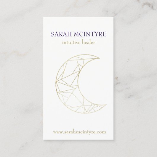 深いパープル金ゴールドシェナムーンサイキックヒーラー コーリングカード (正面)