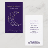 深いパープル金ゴールド天月サイキックヒーラー コーリングカード (正面/裏面)