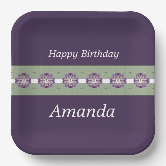 深いパープル(フローラアクセント) ペーパープレート (正面)