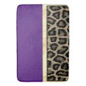 深いパープル(Leopard Print) バスマット (正面縦)