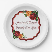 深いビクトリアンレッド&イエローローズ