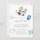 深いビロードはミセス恋しく思・ブライダルシャワーを旅する 招待状 (正面)