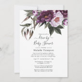 深いビロードフローラドライブブライダルまたはベビーシャワー 招待状 (正面)