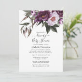 深いビロードフローラドライブブライダルまたはベビーシャワー 招待状 (スタンド正面)