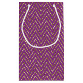 深いピンクと金ゴールドジグザグ抱き枕 スモールペーパーバッグ (裏面)