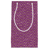 深いピンクと金ゴールドジグザグ抱き枕 スモールペーパーバッグ (正面)