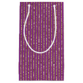 深いピンクと金ゴールドストライプ抱き枕 スモールペーパーバッグ (正面)