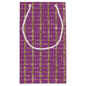 深いピンクと金ゴールドストライプ抱き枕 スモールペーパーバッグ (裏面)