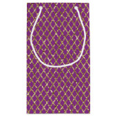 深いピンクと金ゴールドダイヤモンドパターン抱き枕 スモールペーパーバッグ (裏面)