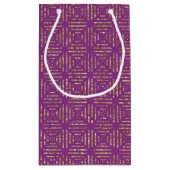 深いピンクと金ゴールドパターン抱き枕 スモールペーパーバッグ (裏面)