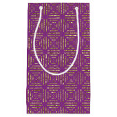 深いピンクと金ゴールドパターン抱き枕 スモールペーパーバッグ (正面)