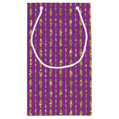 深いピンクと金ゴールドマーキスパターン抱き枕 スモールペーパーバッグ (裏面)