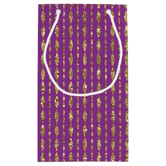 深いピンクと金ゴールドマーキスパターン抱き枕 スモールペーパーバッグ (裏面)