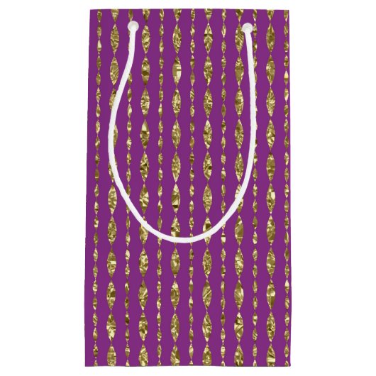 深いピンクと金ゴールドマーキスパターン抱き枕 スモールペーパーバッグ (正面)