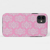 深いピンクのダマスク模様 Case-Mate iPhoneケース (裏面(横))