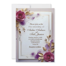 深いピンクのバラ金ゴールドの葉の金ゴールド結婚フレーム