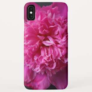 深いピンクの牡丹の黒いiPhone / iPadケース iPhone XS Maxケース